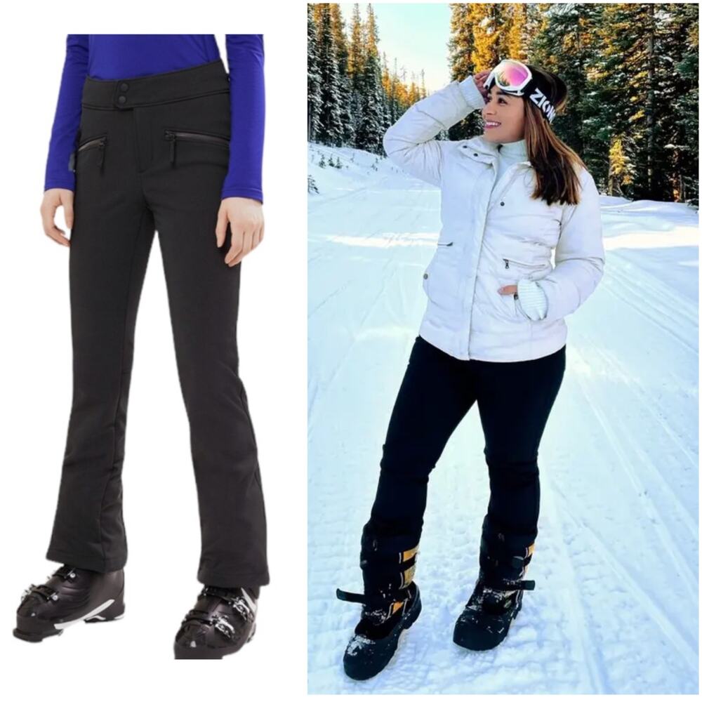 Bogner Fire + Ice Ila Black Softshell Fleece Lined Ski Pants 12 L - Picture 1 of 12